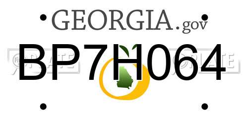 BP7H064 Georgia License Plate
