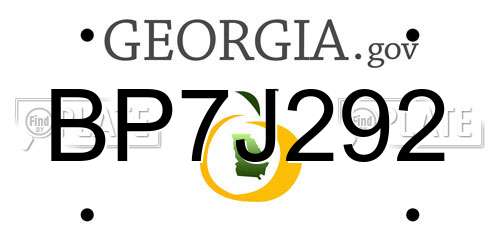 BP7J292 Georgia License Plate