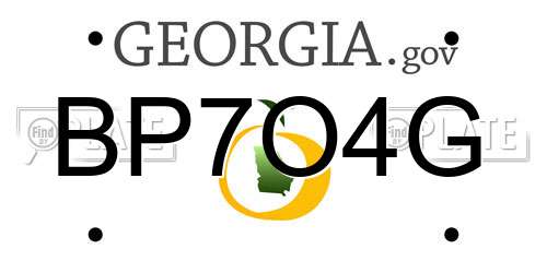 BP7O4G Georgia License Plate