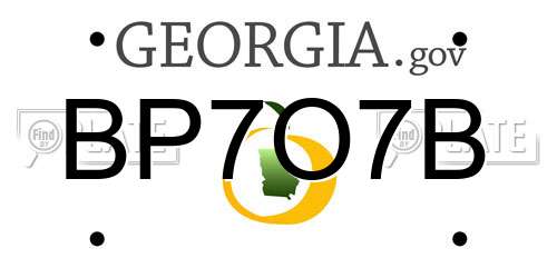 BP7O7B Georgia License Plate