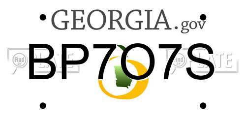 BP7O7S Georgia License Plate