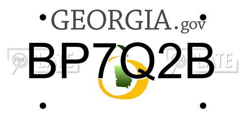 BP7Q2B Georgia License Plate
