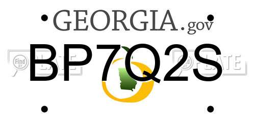 BP7Q2S Georgia License Plate