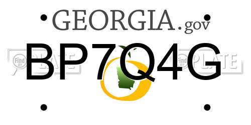 BP7Q4G Georgia License Plate