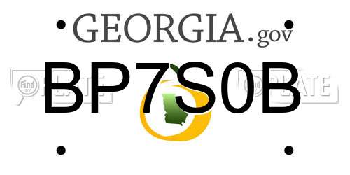 BP7S0B Georgia License Plate