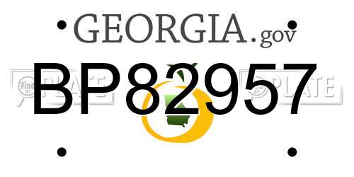 BP82957 Georgia License Plate
