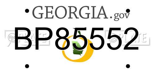 BP85552 Georgia License Plate