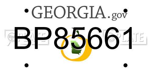 BP85661 Georgia License Plate