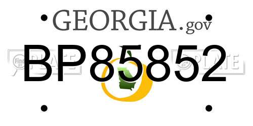 BP85852 Georgia License Plate