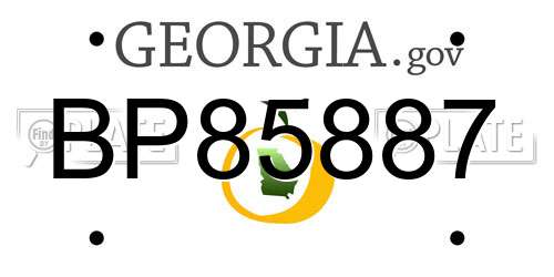 BP85887 Georgia License Plate