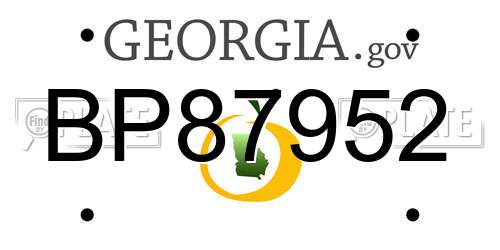 BP87952 Georgia License Plate
