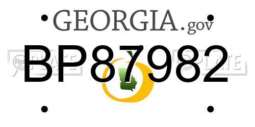 BP87982 Georgia License Plate
