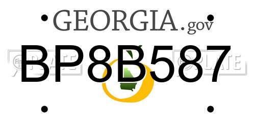BP8B587 Georgia License Plate