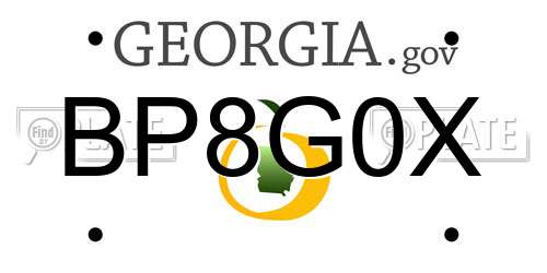 BP8G0X Georgia License Plate