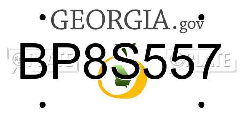 BP8S557 Georgia License Plate