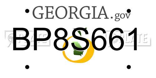 BP8S661 Georgia License Plate