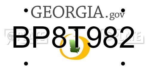 BP8T982 Georgia License Plate