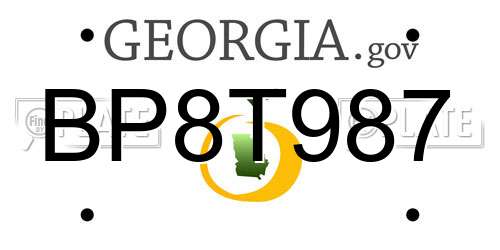 BP8T987 Georgia License Plate