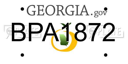 BPA1872 Georgia License Plate