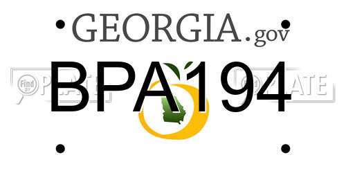 BPA194 Georgia License Plate