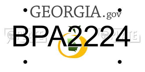 BPA2224 Georgia License Plate