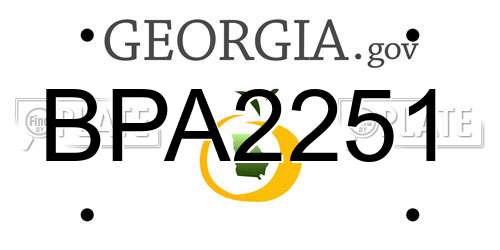 BPA2251 Georgia License Plate