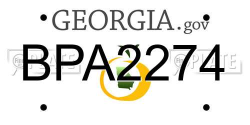 BPA2274 Georgia License Plate