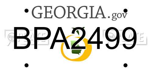BPA2499 Georgia License Plate