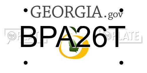 BPA26T Georgia License Plate