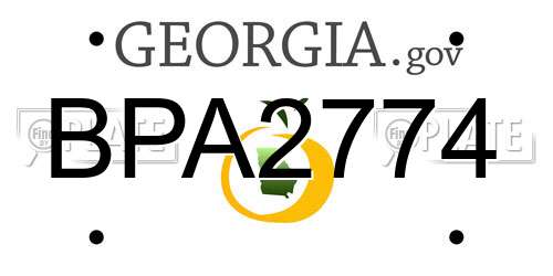 BPA2774 Georgia License Plate