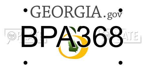 BPA368 Georgia License Plate