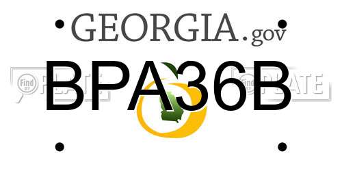 BPA36B Georgia License Plate