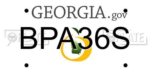 BPA36S Georgia License Plate