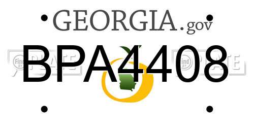 BPA4408 Georgia License Plate