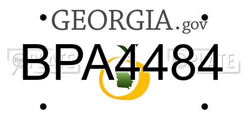 BPA4484 Georgia License Plate