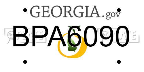 BPA6090 Georgia License Plate
