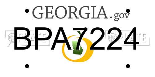 BPA7224 Georgia License Plate