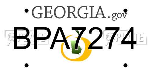 BPA7274 Georgia License Plate