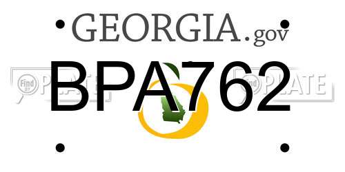 BPA762 Georgia License Plate
