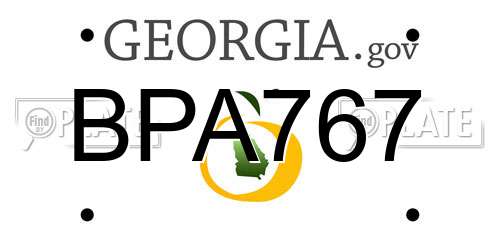 BPA767 Georgia License Plate