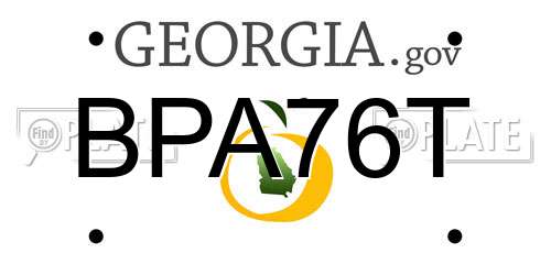 BPA76T Georgia License Plate
