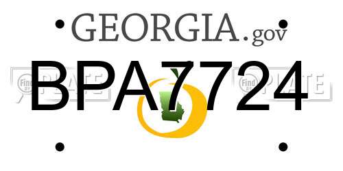 BPA7724 Georgia License Plate