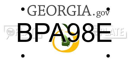 BPA98E Georgia License Plate