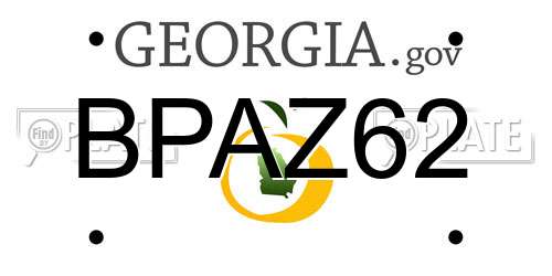 BPAZ62 Georgia License Plate