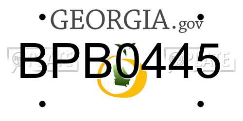 BPB0445 Georgia License Plate