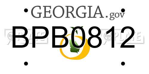 BPB0812 Georgia License Plate