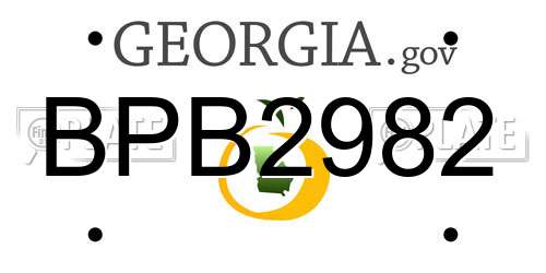 BPB2982 Georgia License Plate
