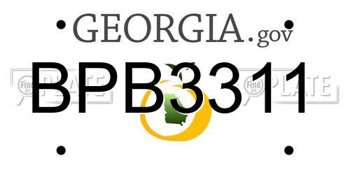 BPB3311 Georgia License Plate