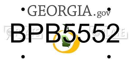 BPB5552 Georgia License Plate