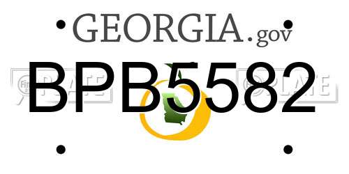 BPB5582 Georgia License Plate